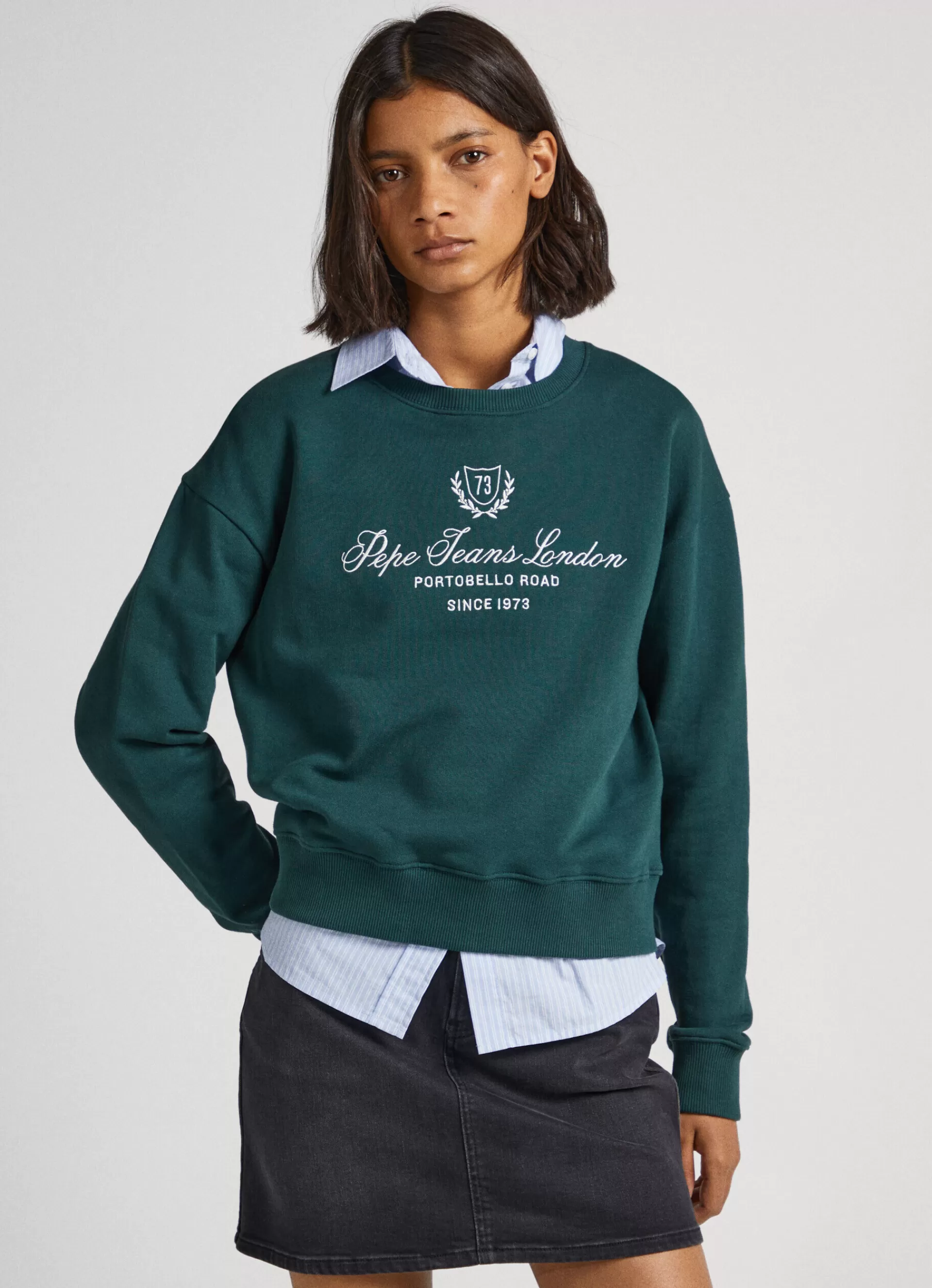 Sweatshirts & Hoodies*Women Pepe Jeans SWEATSHIRT W/ PRINTED LOGO Regent Green