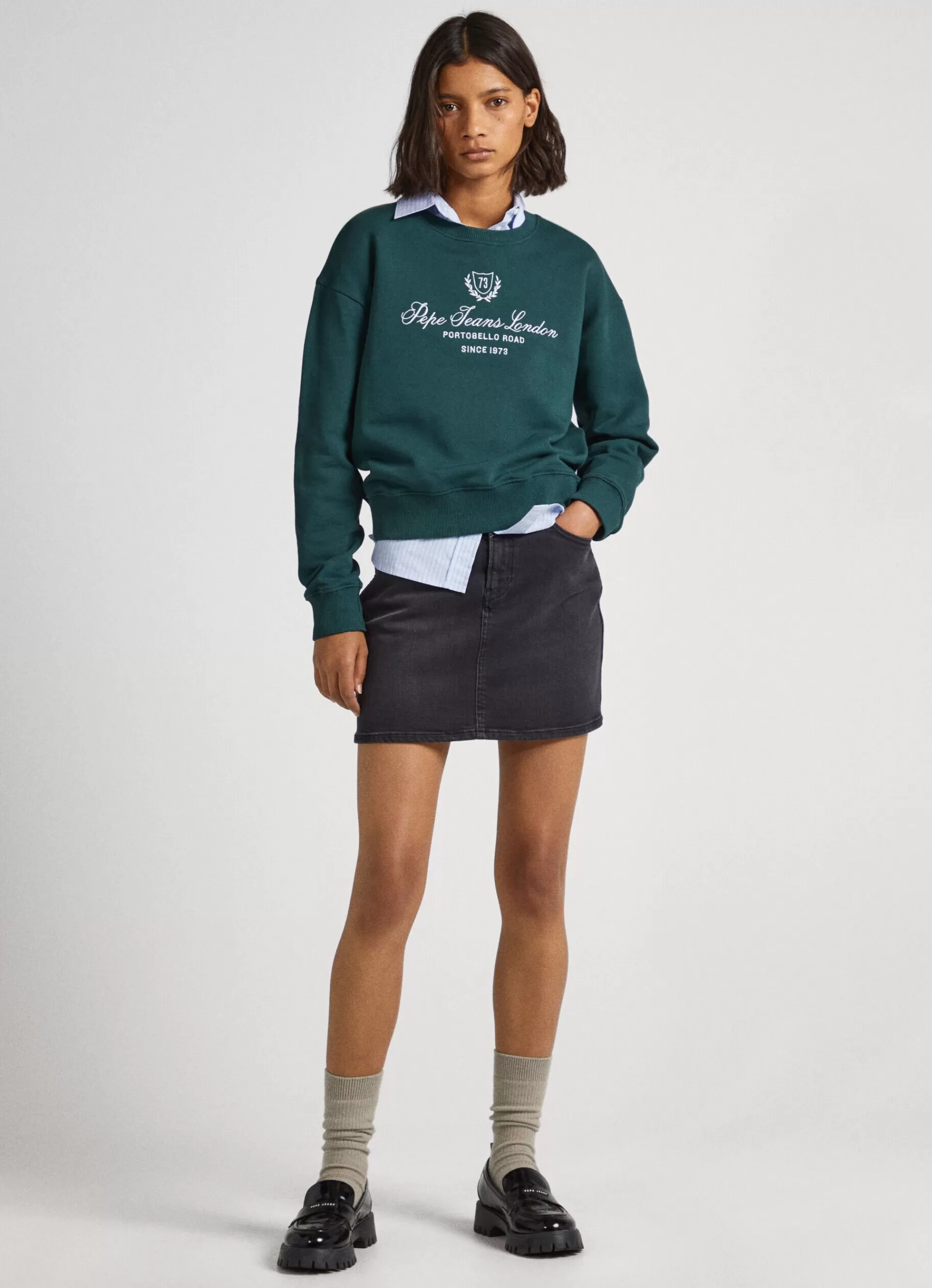 Sweatshirts & Hoodies*Women Pepe Jeans SWEATSHIRT W/ PRINTED LOGO Regent Green