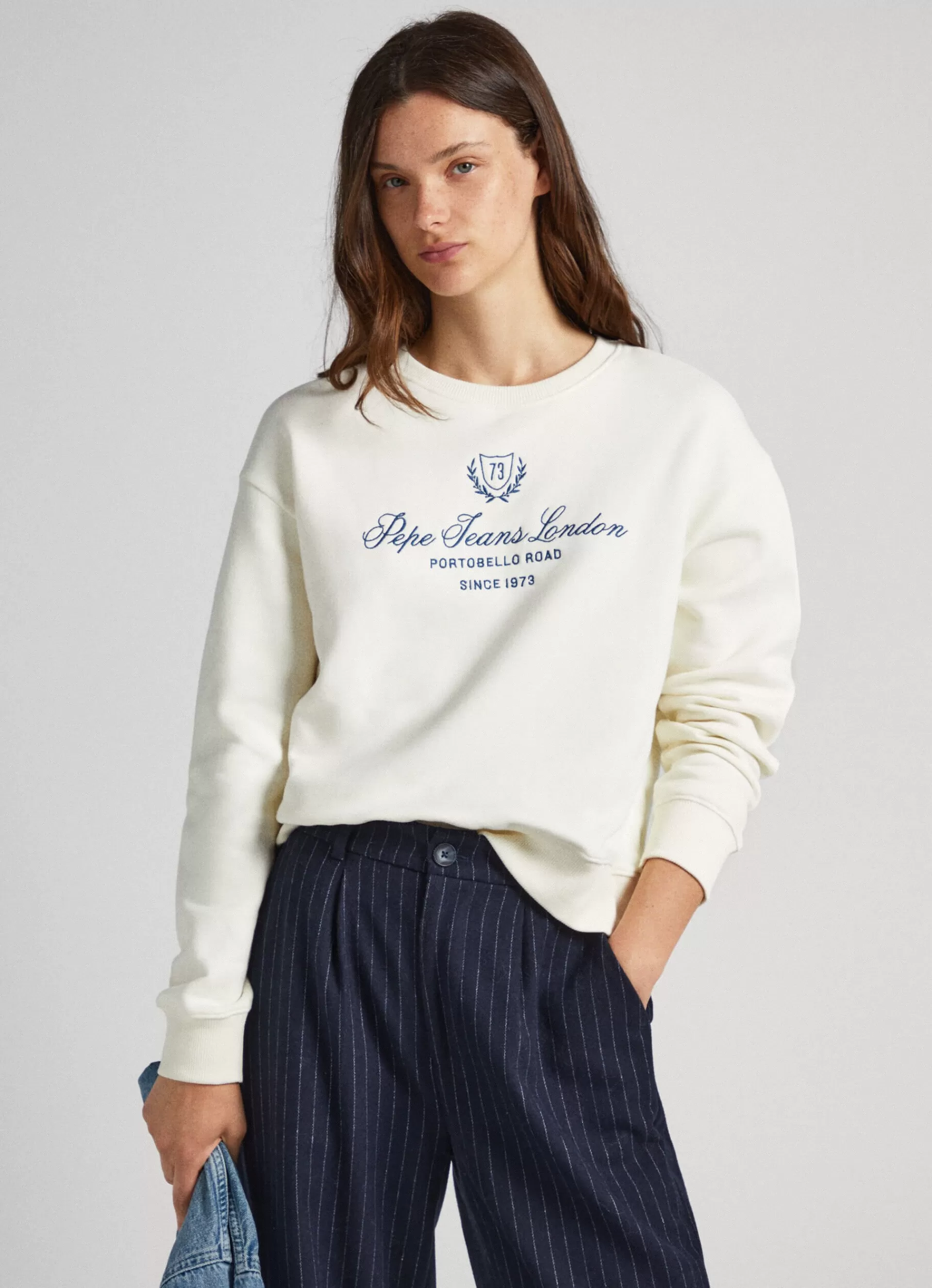 Sweatshirts & Hoodies*Women Pepe Jeans SWEATSHIRT W/ PRINTED LOGO Mousse White