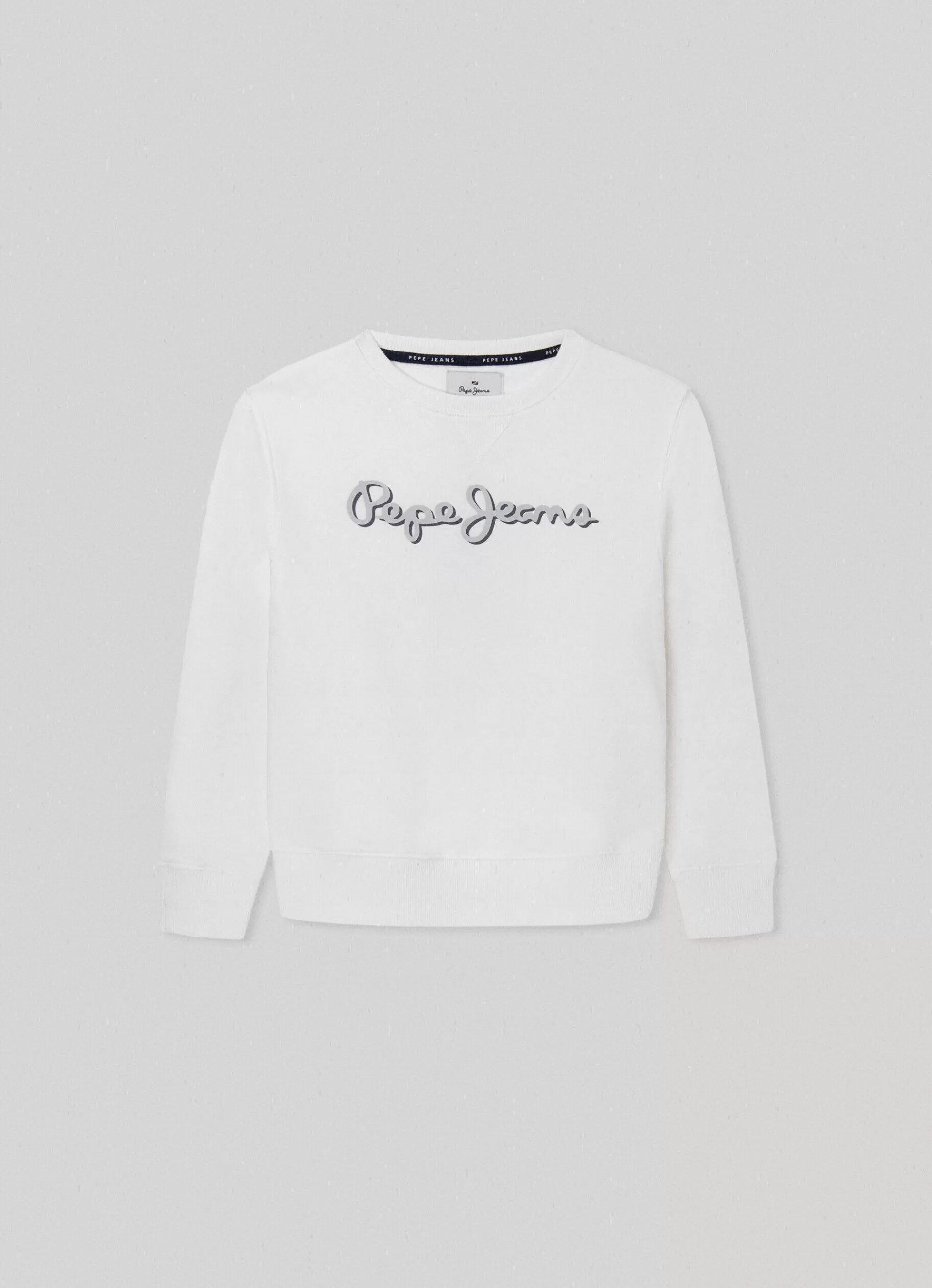 Sweats*KIDS Pepe Jeans SWEATSHIRT WITH 3D-EFFECT LOGO Off White