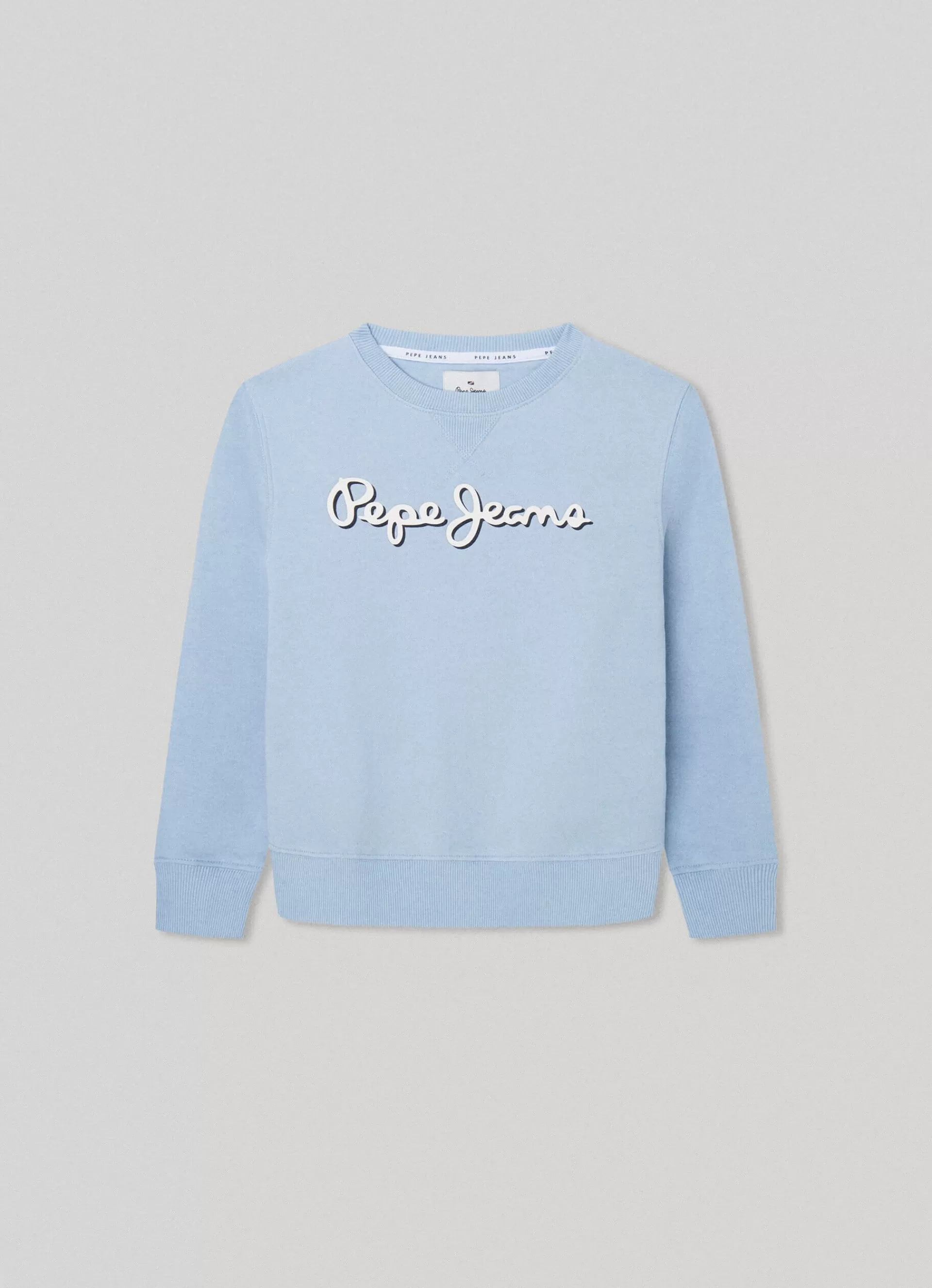 Sweats*KIDS Pepe Jeans SWEATSHIRT WITH 3D-EFFECT LOGO Bleach Blue