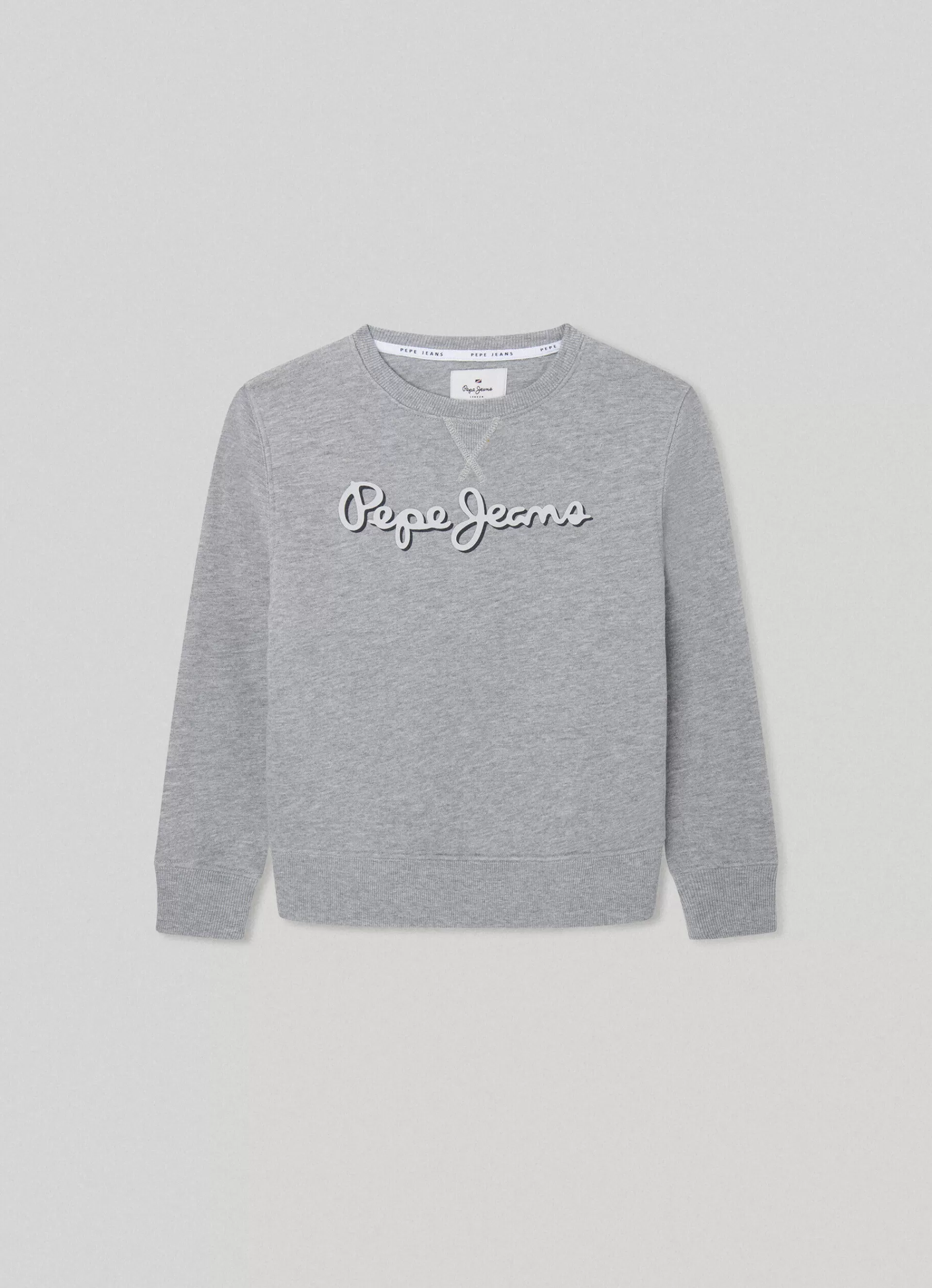 Sweats*KIDS Pepe Jeans SWEATSHIRT WITH 3D-EFFECT LOGO Marl Grey