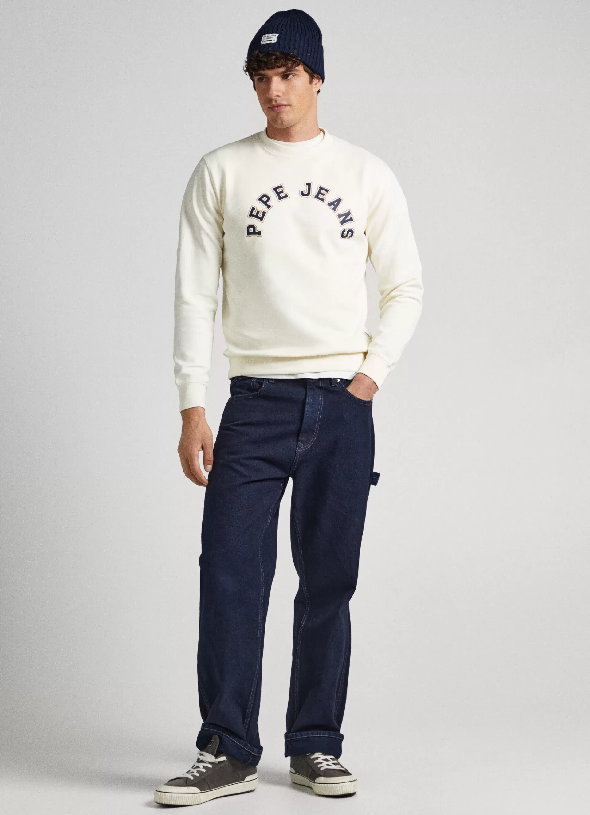 Sweatshirts & Hoodies*Men Pepe Jeans SWEATSHIRT WITH PRINTED LOGO Off White