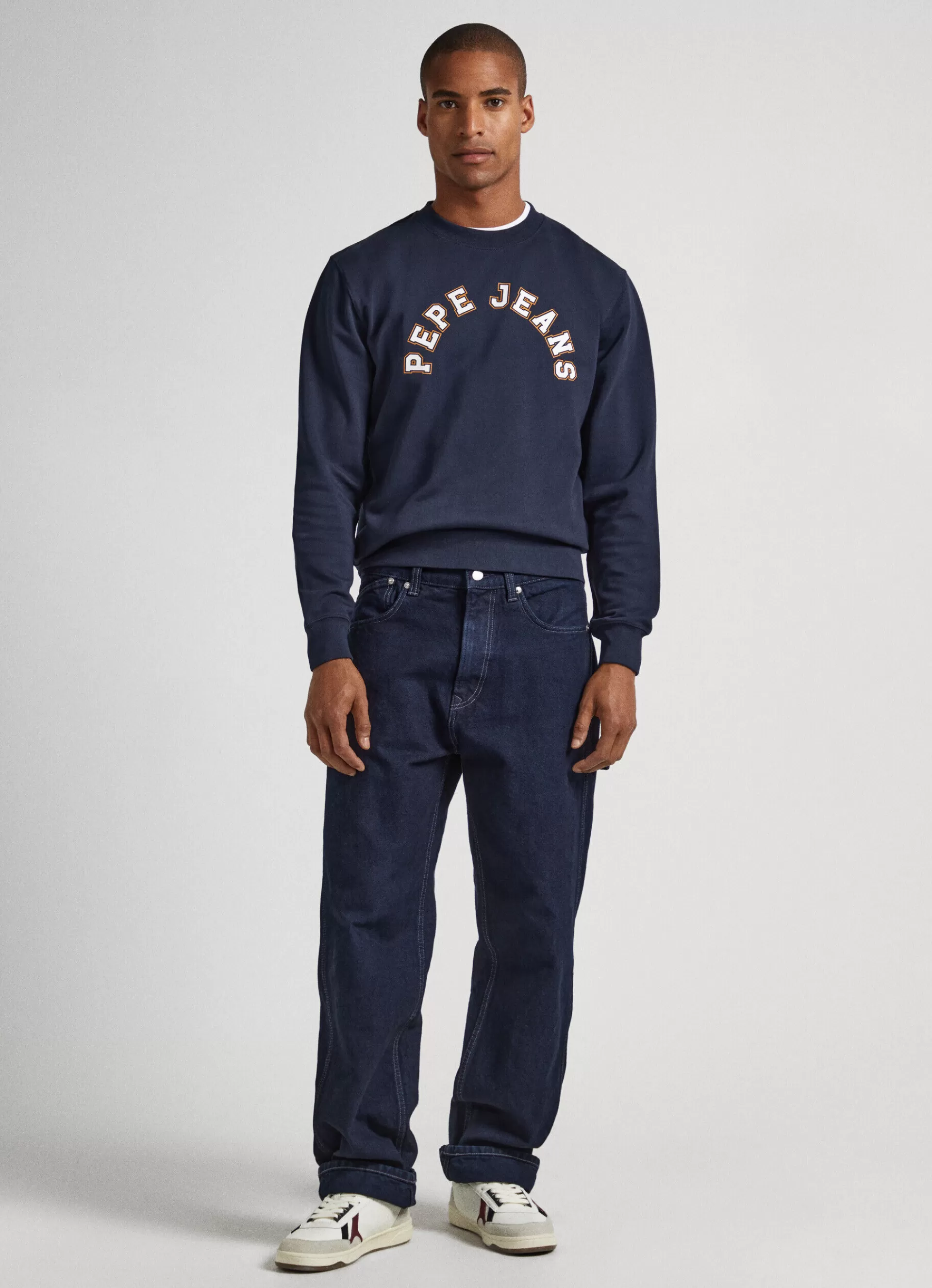 Sweatshirts & Hoodies*Men Pepe Jeans SWEATSHIRT WITH PRINTED LOGO Dulwich Blue