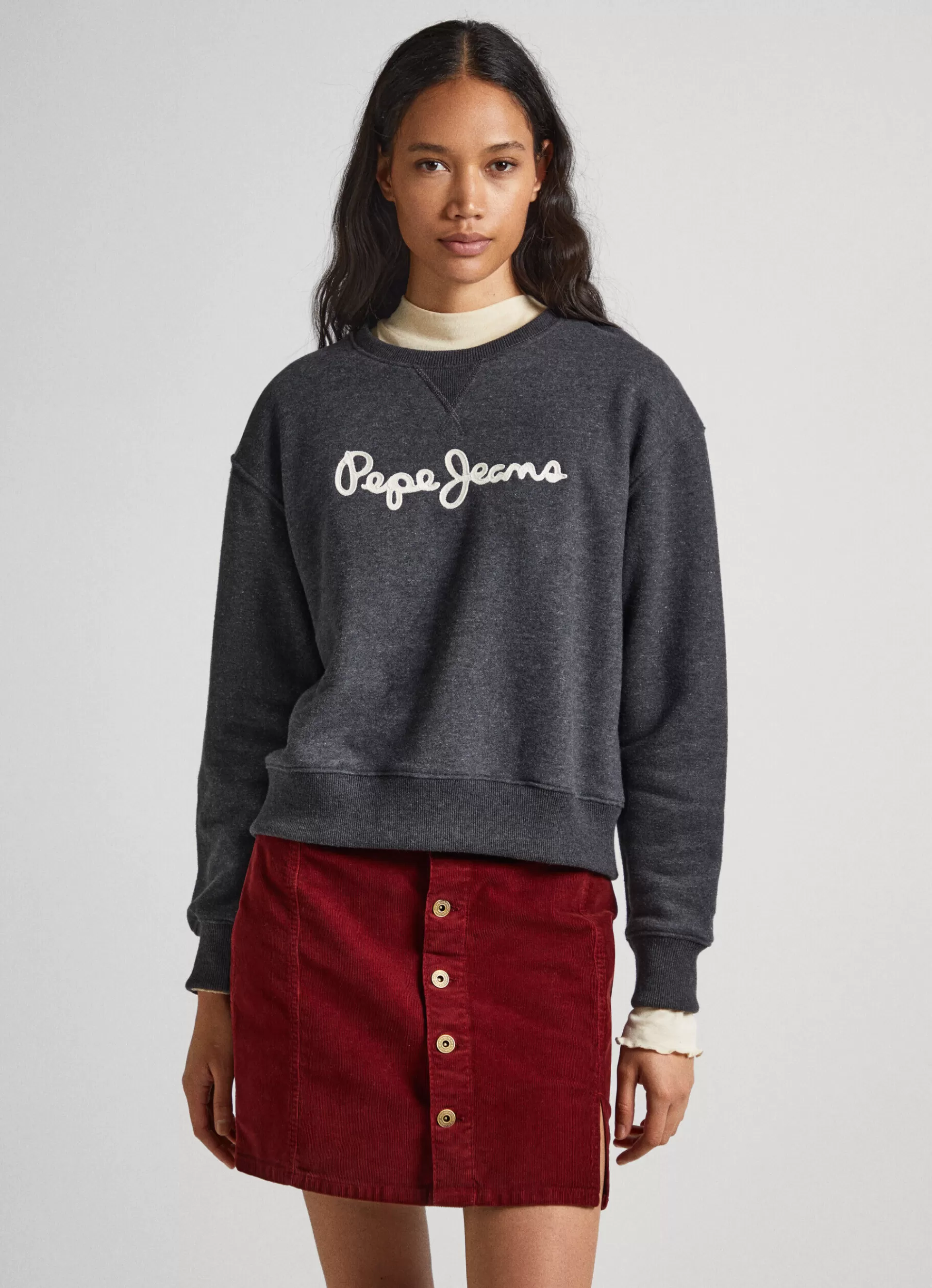 Sweatshirts & Hoodies*Women Pepe Jeans SWEATSHIRT WITH PRINTED LOGO Black