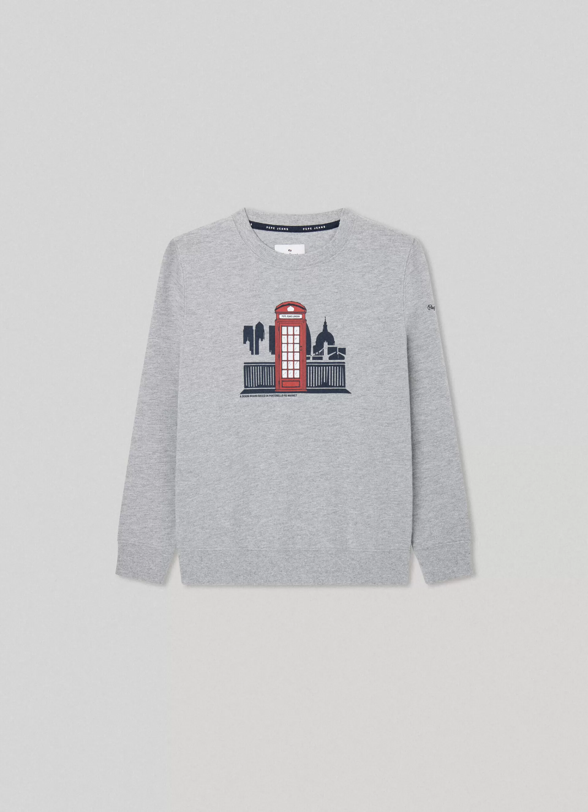 Sweats*KIDS Pepe Jeans TELEPHONE BOOTH PRINTED SWEATSHIRT Marl Grey