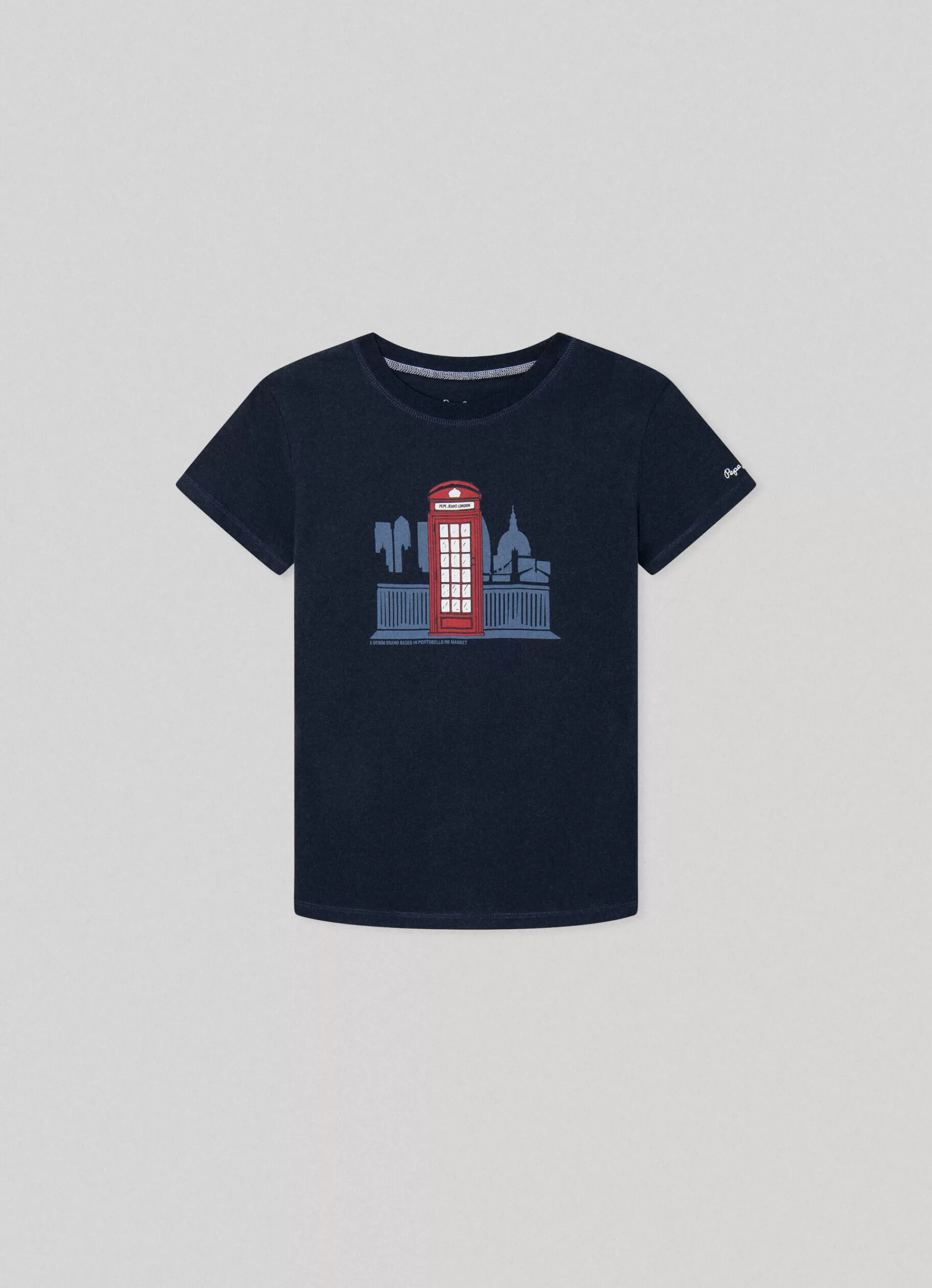 T-shirts*KIDS Pepe Jeans TELEPHONE BOX PRINT T-SHIRT Dulwich Blue