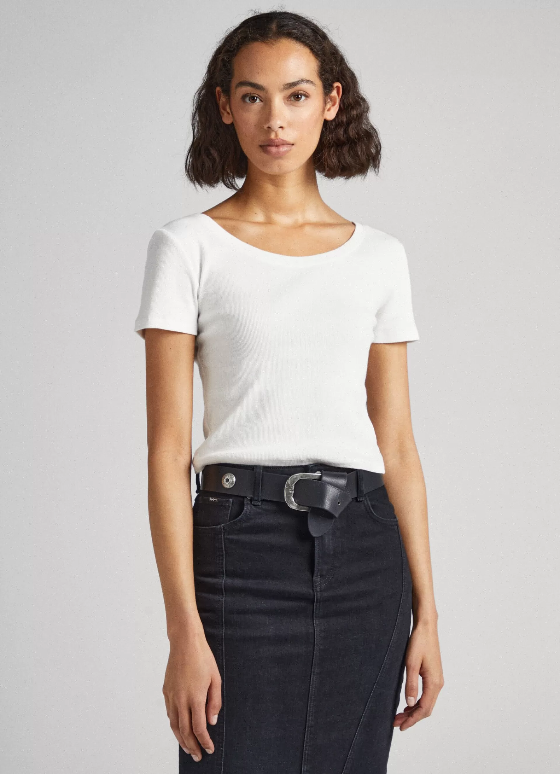 T-shirts*Women Pepe Jeans T-SHIRT WITH CROSSED BACK STRAPS Mousse White