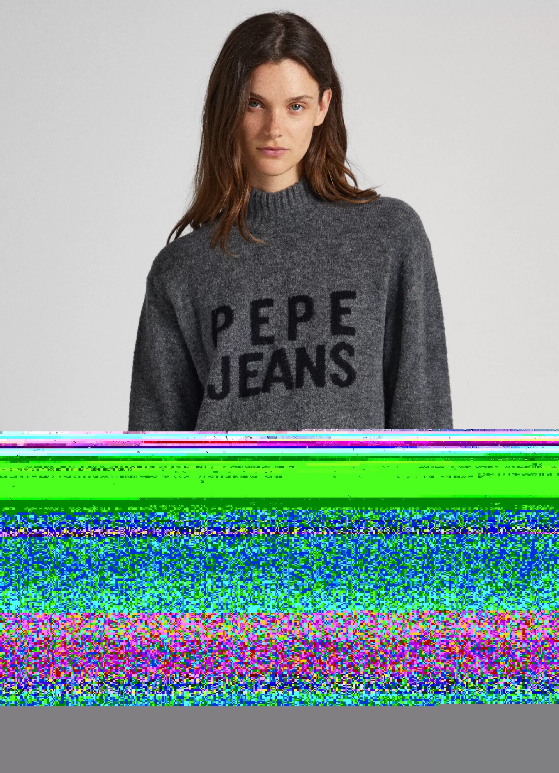 Dresses & Jumpsuits | Knitwear*Women Pepe Jeans TURTLENECK DRESS WITH LOGO Dark Grey