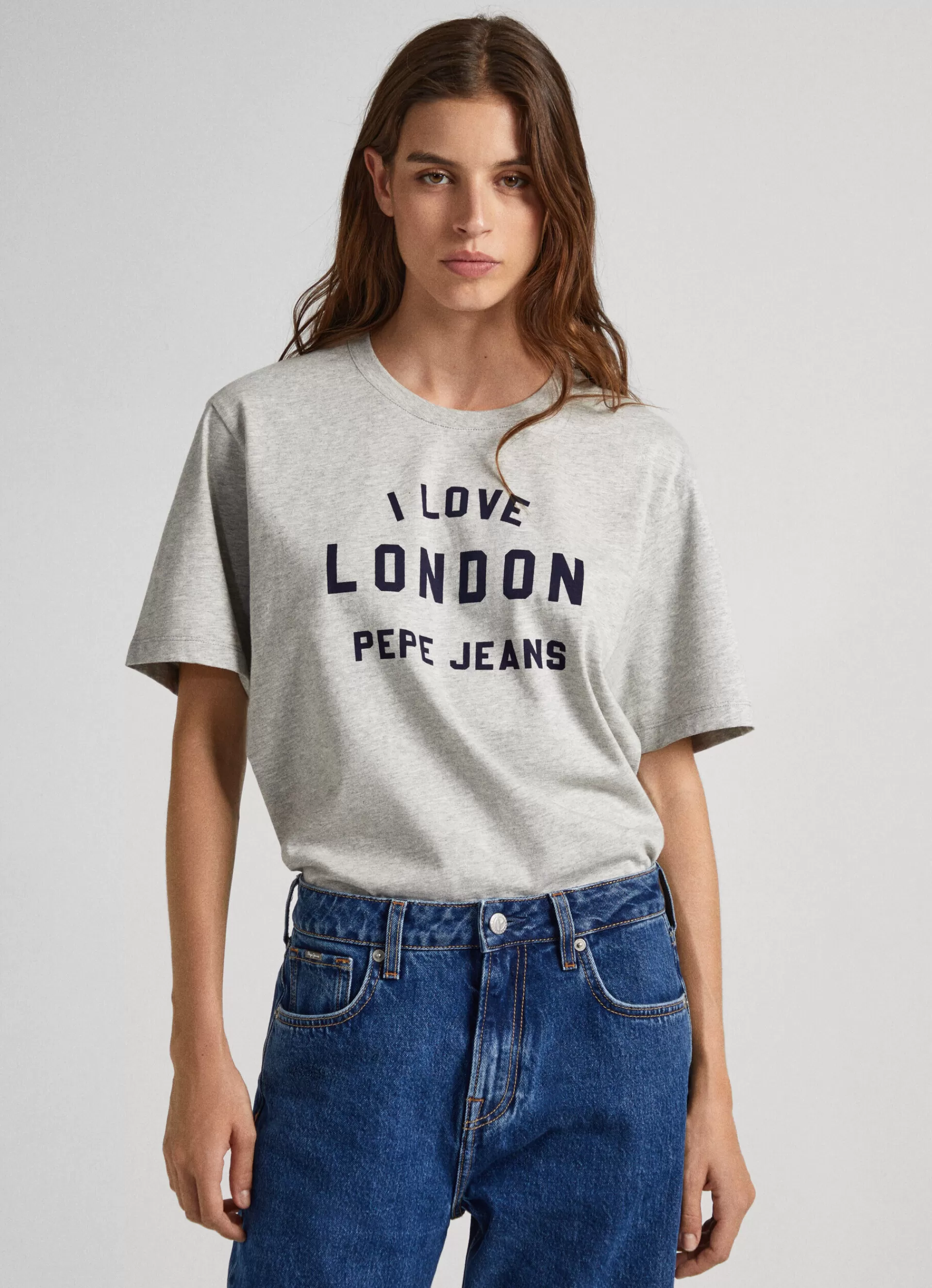 T-shirts*Women | Men Pepe Jeans UNISEX I LOVE LONDON PRINTED T-SHIRT Marl Grey