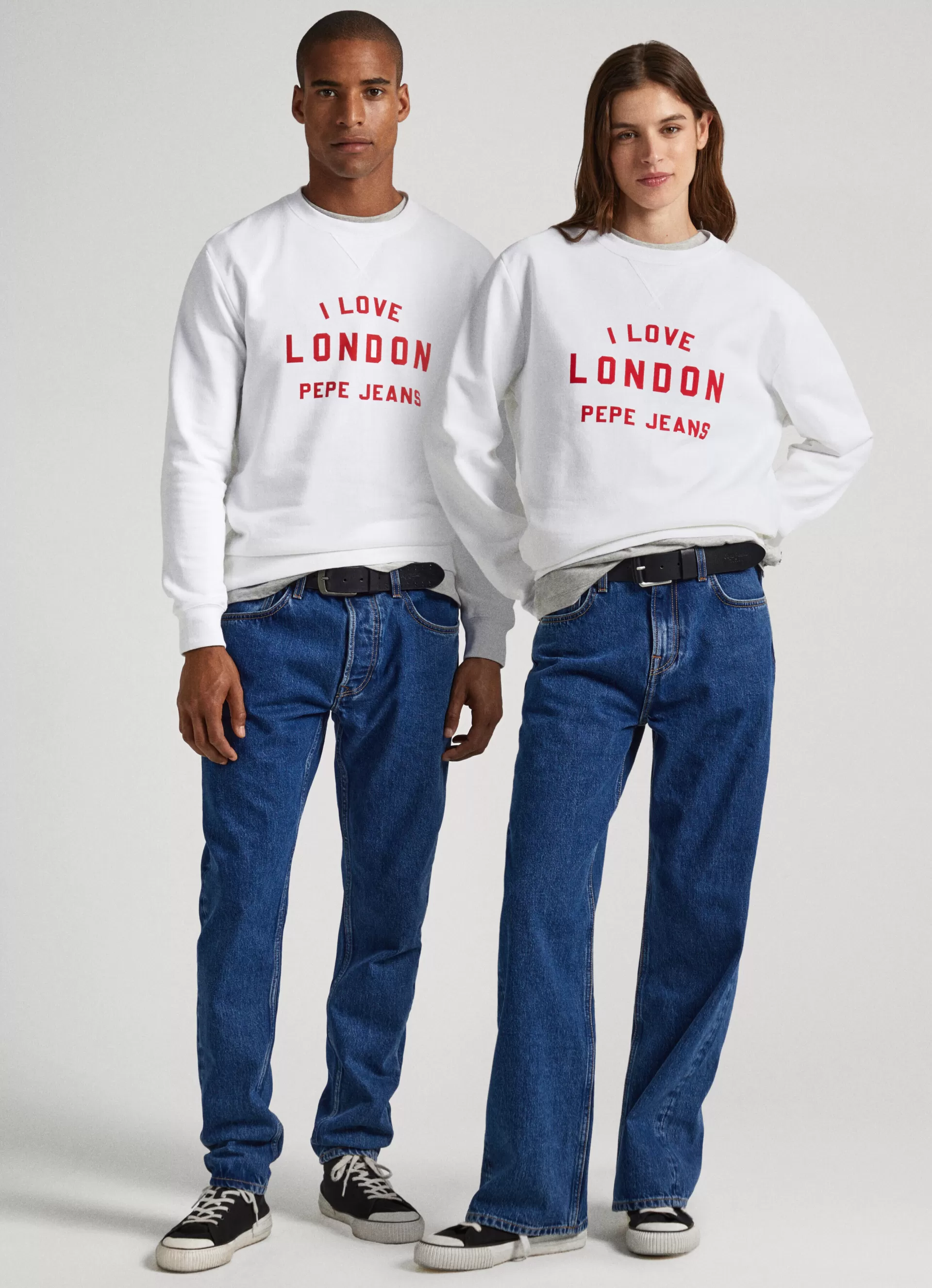 Sweatshirts & Hoodies*Women | Men Pepe Jeans UNISEX PRINTED ROUND NECK SWEATSHIRT White