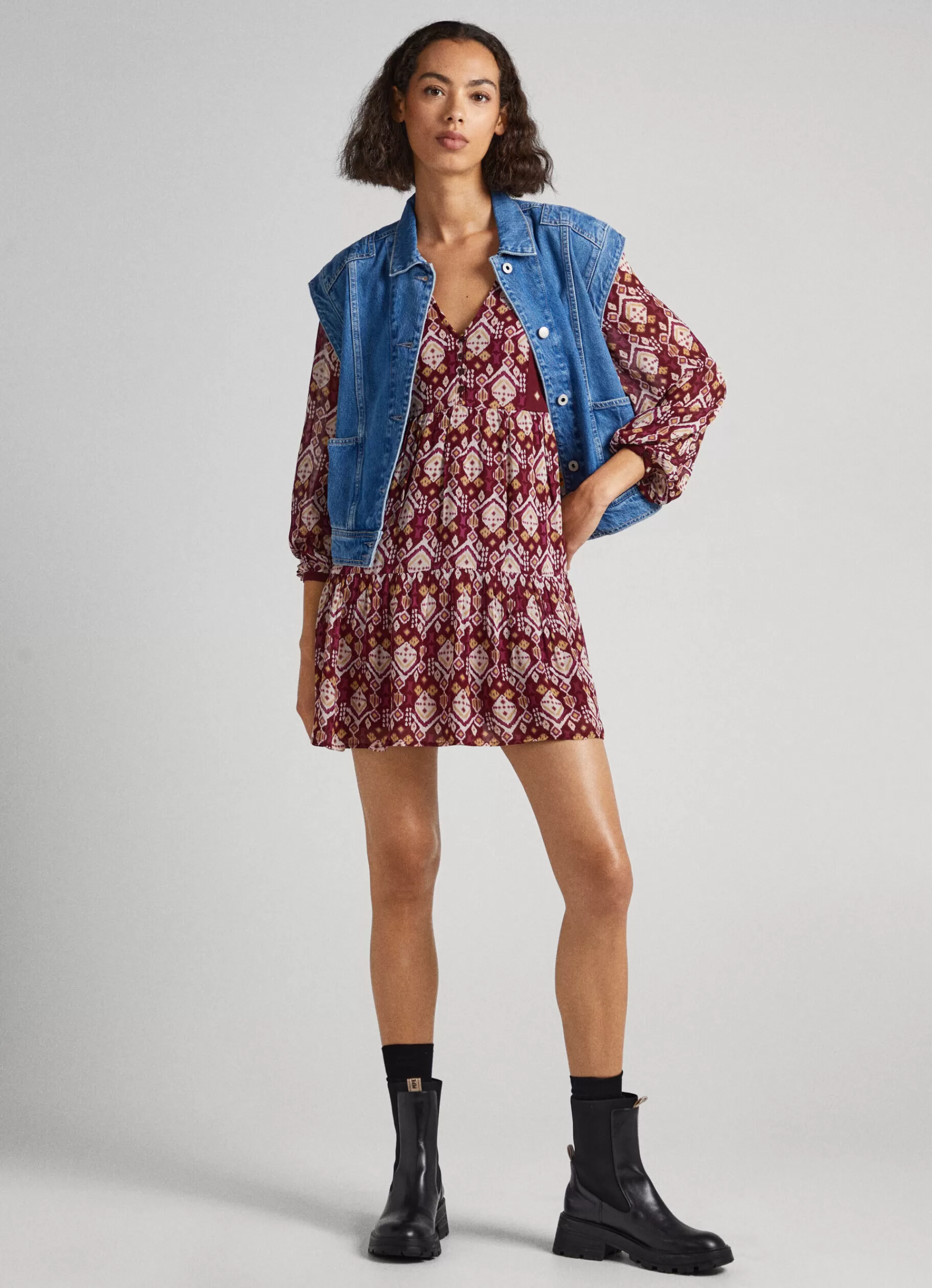 Dresses & Jumpsuits*Women Pepe Jeans V-NECK DRESS Multi