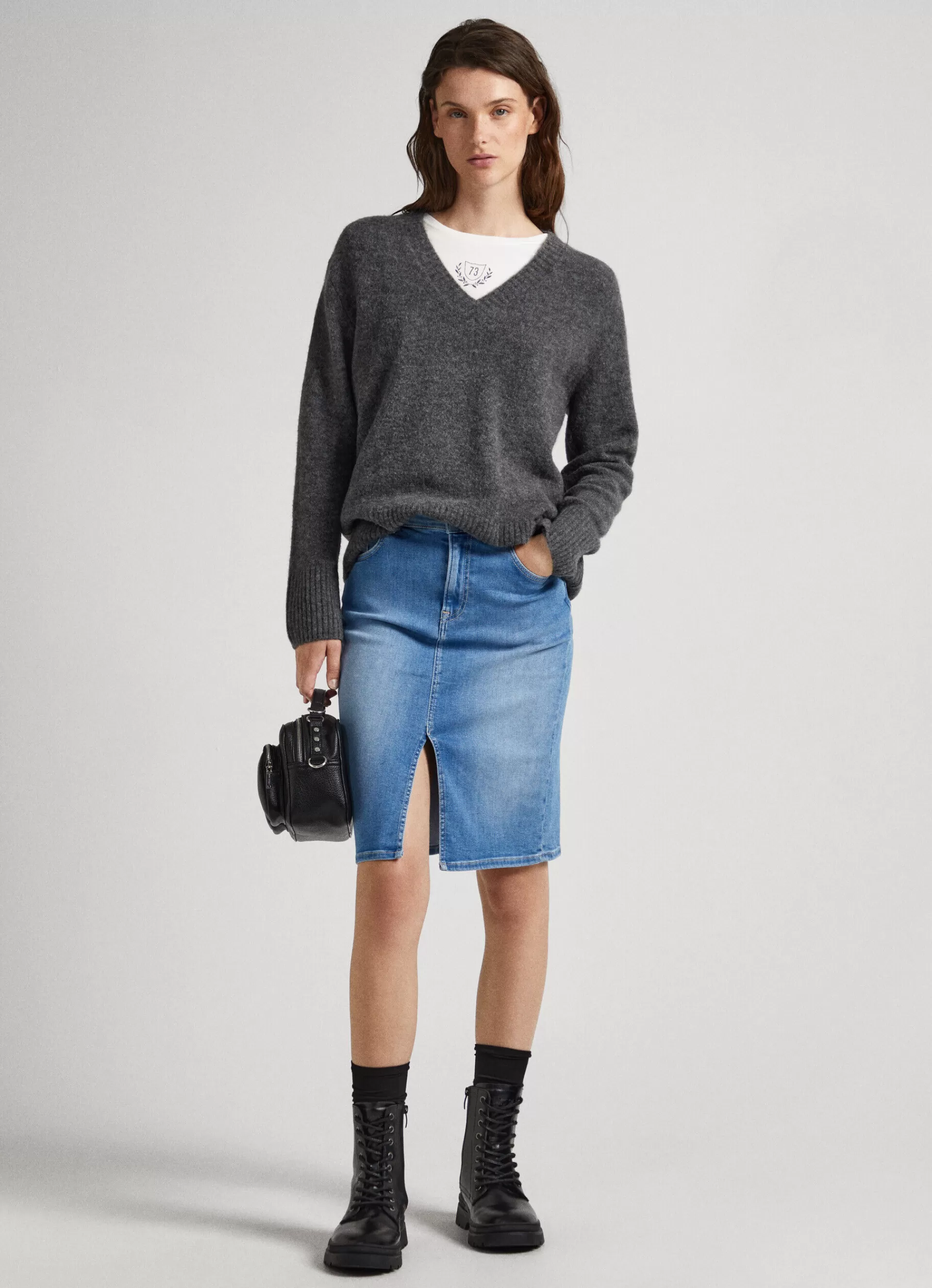 Sweaters & Cardigans | Knitwear*Women Pepe Jeans V-NECK KNIT Dark Grey