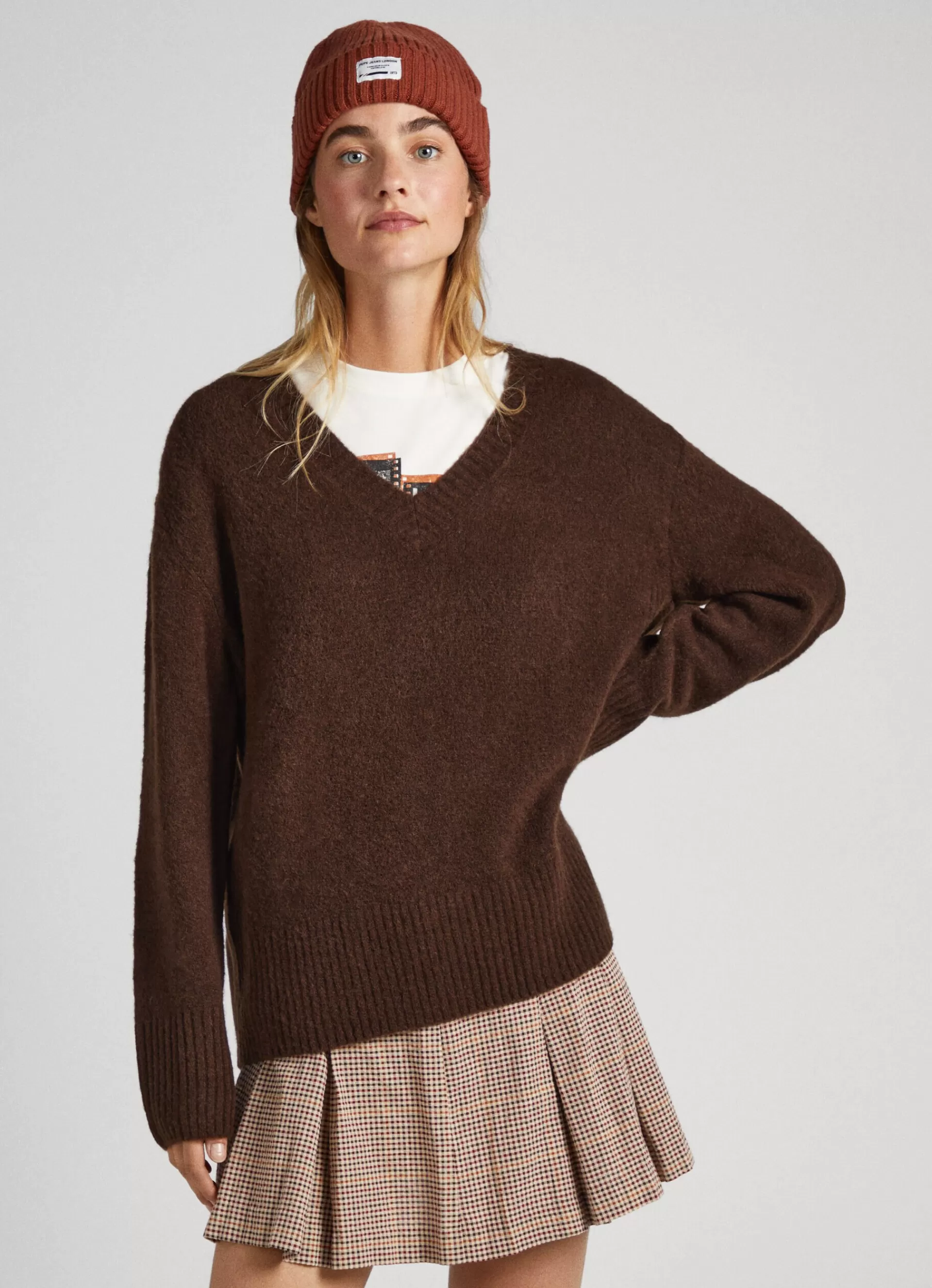 Sweaters & Cardigans | Knitwear*Women Pepe Jeans V-NECK KNIT Trail Brown