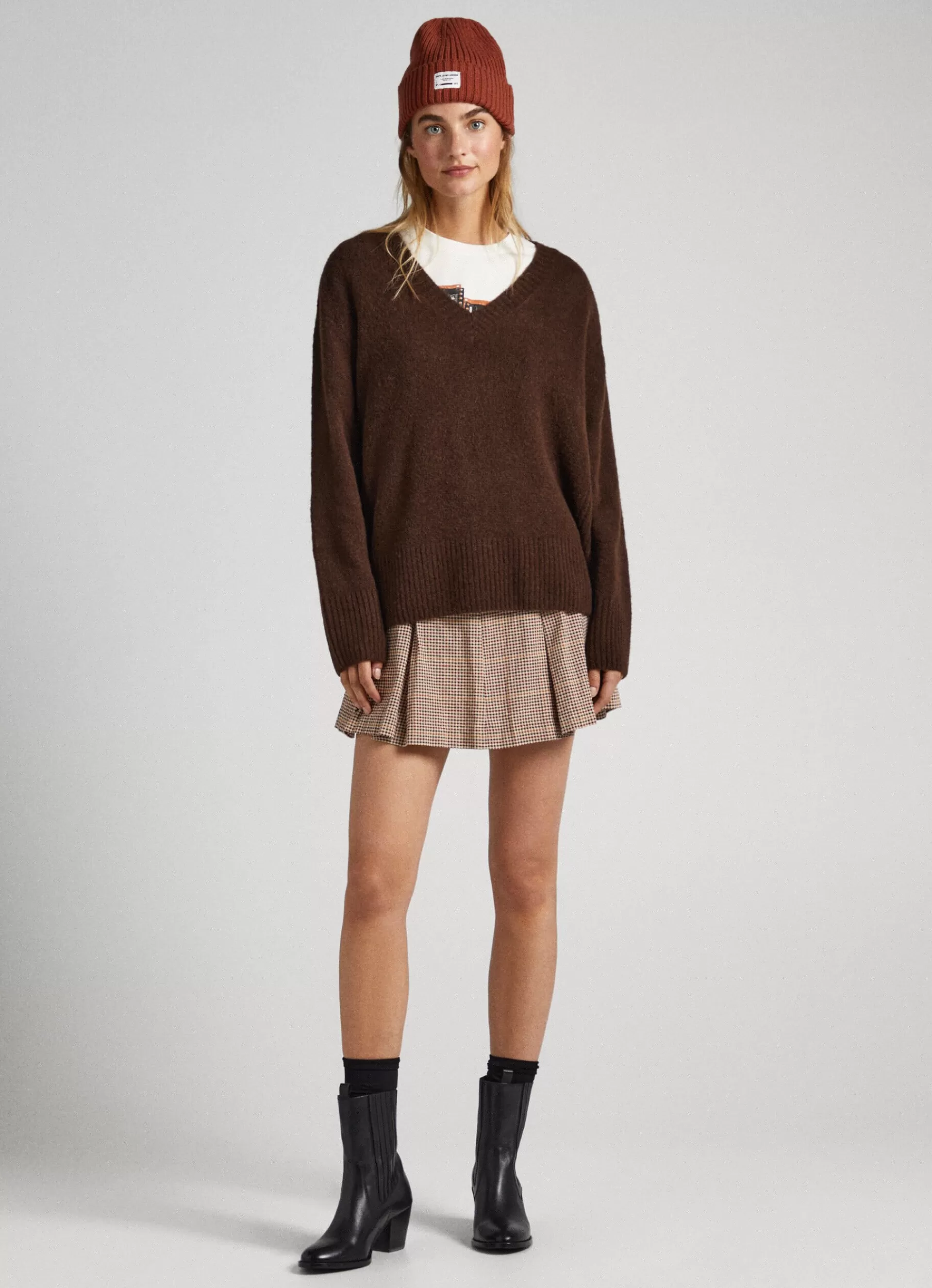 Sweaters & Cardigans | Knitwear*Women Pepe Jeans V-NECK KNIT Trail Brown