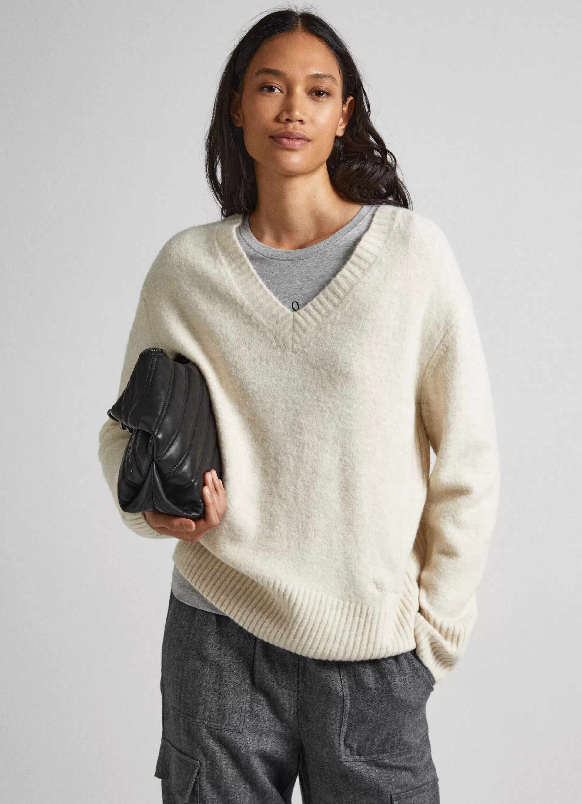 Sweaters & Cardigans | Knitwear*Women Pepe Jeans V-NECK KNIT Ivory White