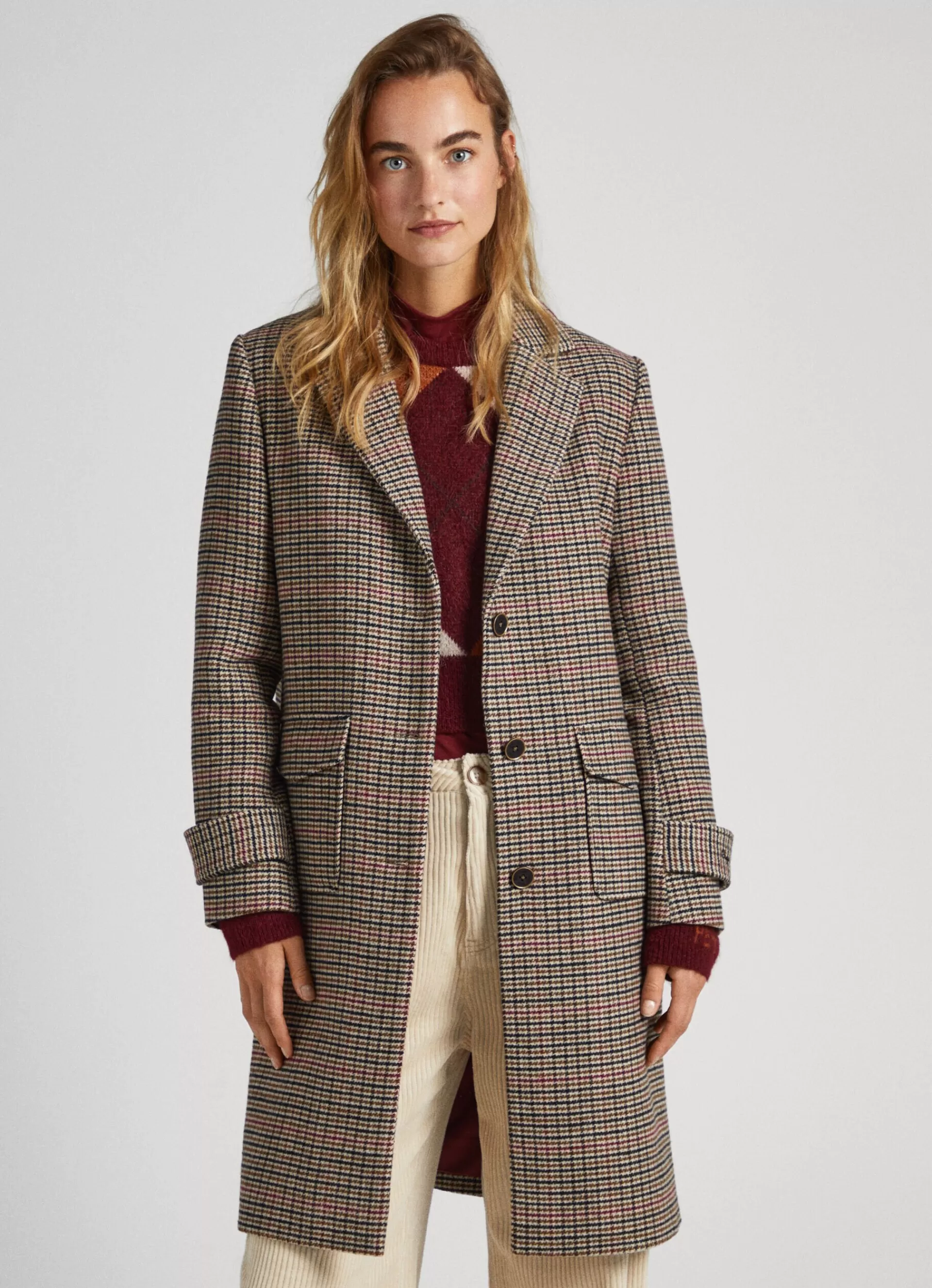 Coats & Jackets*Women Pepe Jeans WOOL HOUNDSTOOTH COAT Multi