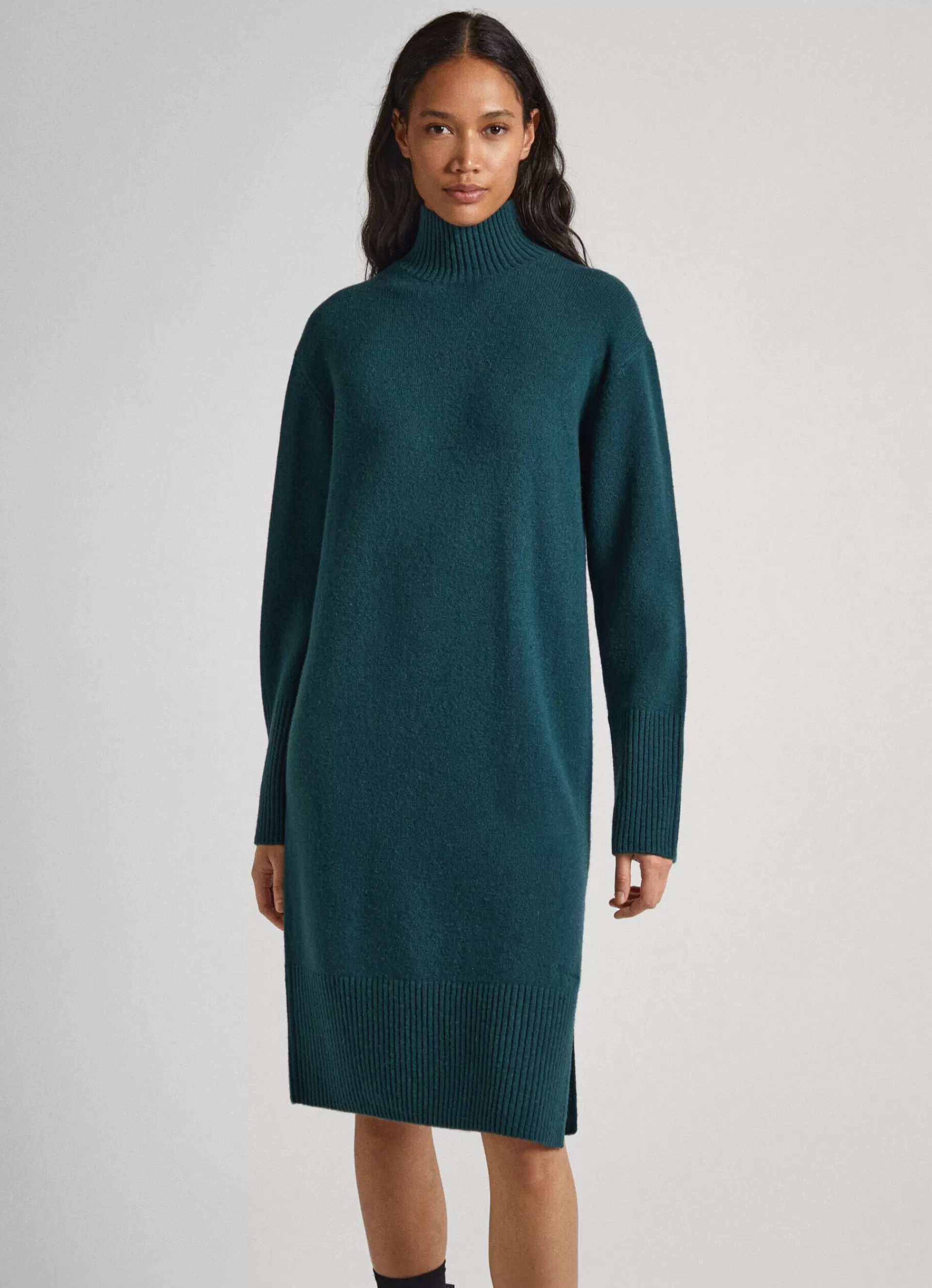 Dresses & Jumpsuits | Knitwear*Women Pepe Jeans WOOL KNIT DRESS Regent Green