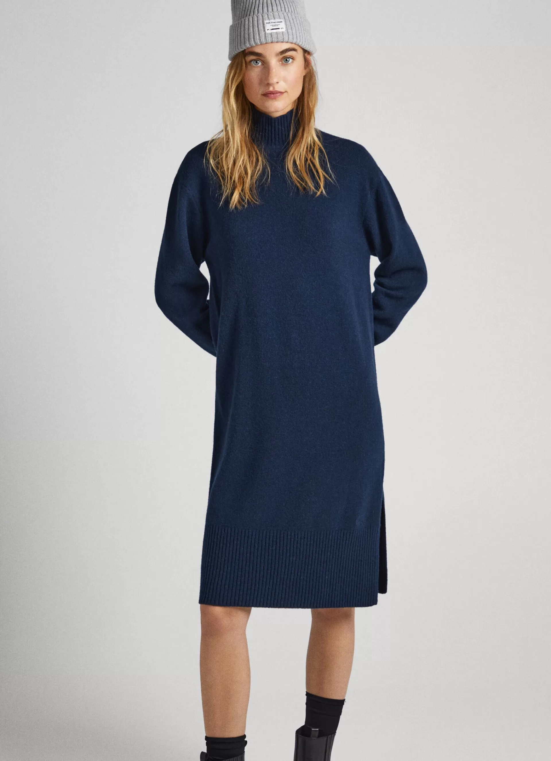 Dresses & Jumpsuits*Women Pepe Jeans WOOL KNIT DRESS Dulwich Blue