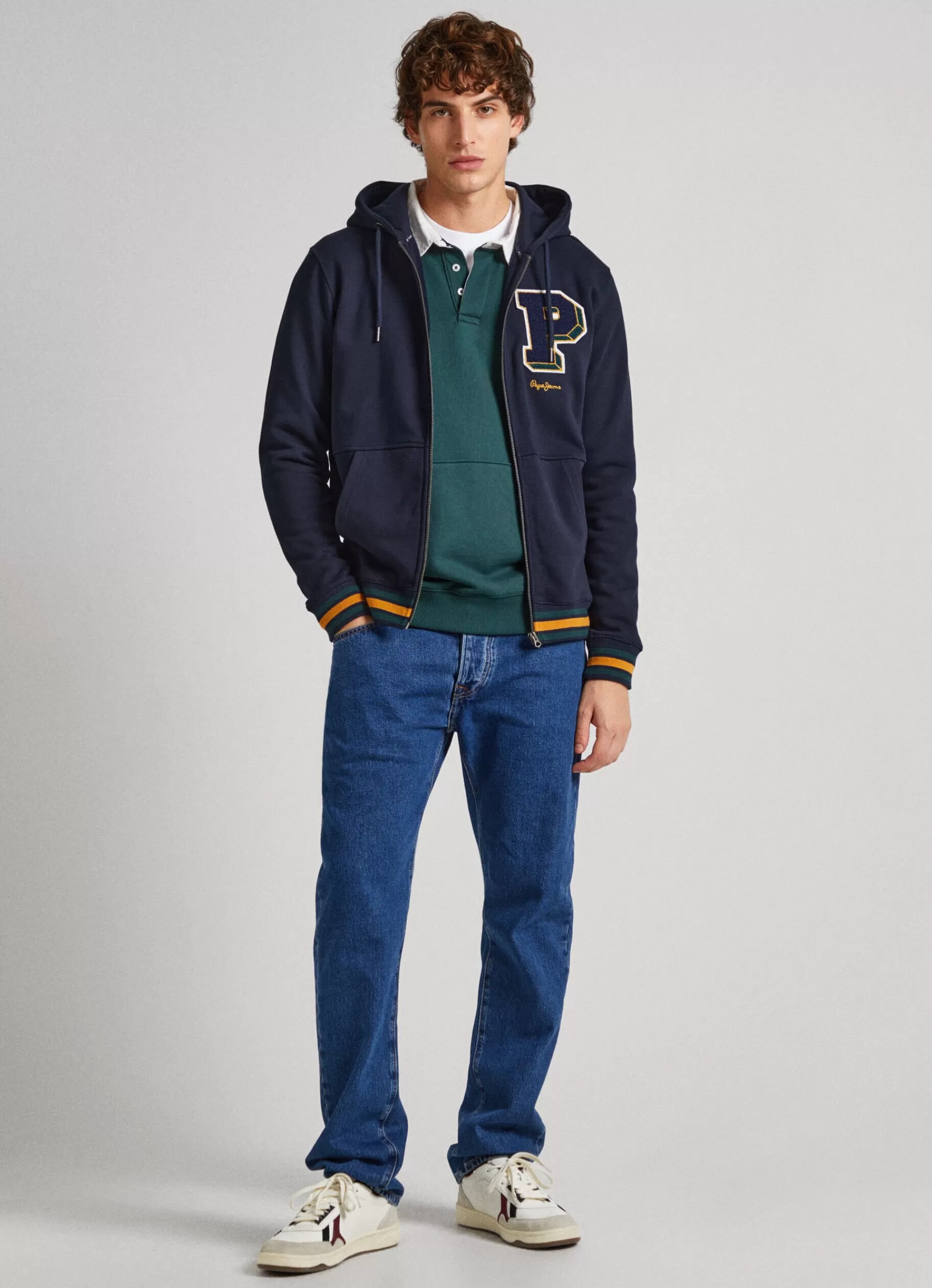 Sweatshirts & Hoodies*Men Pepe Jeans ZIP-UP SWEATSHIRT Dulwich Blue