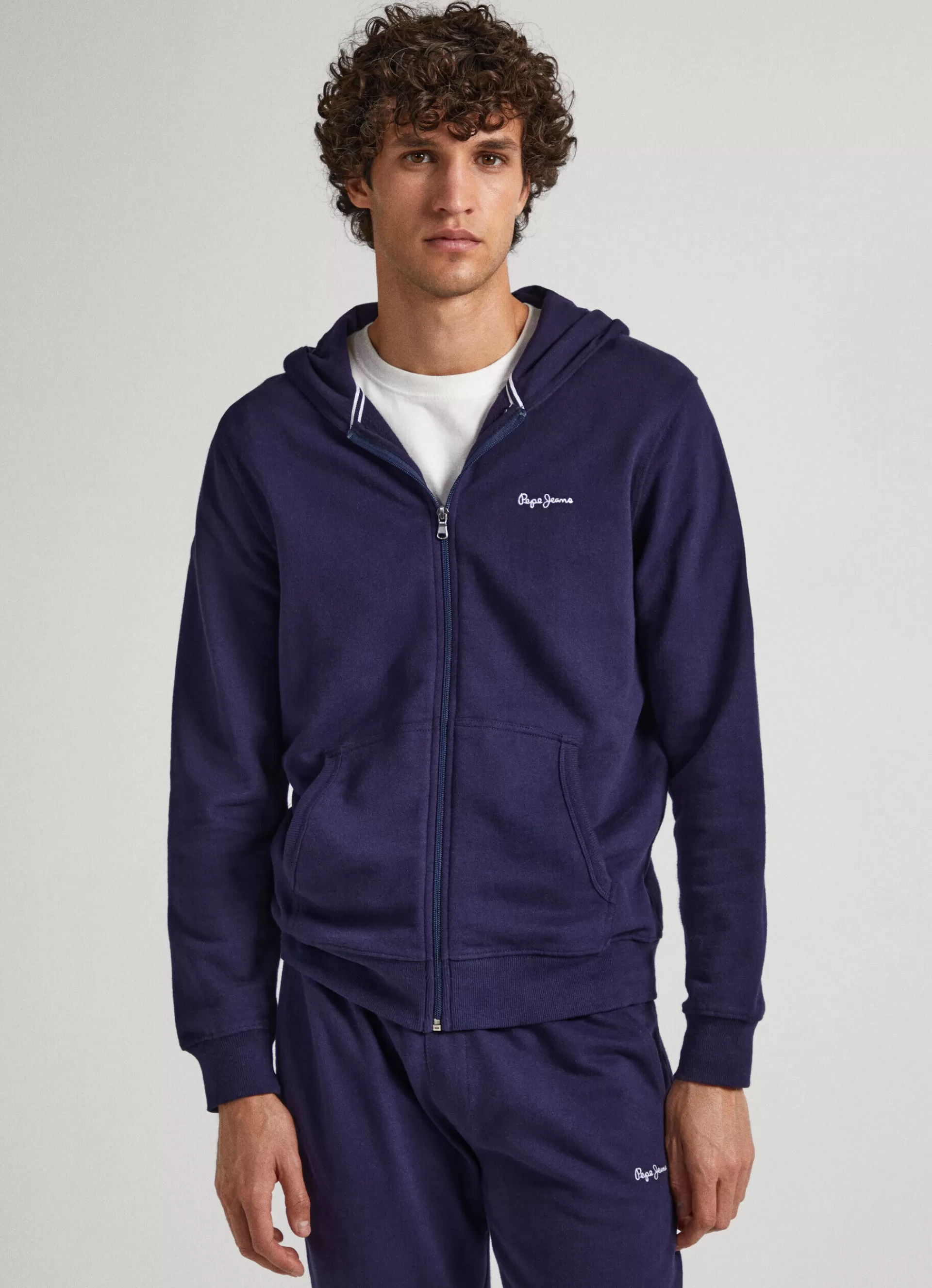 Underwear*Men Pepe Jeans ZIP-UP TERRY SWEATSHIRT WITH LOGO Navy