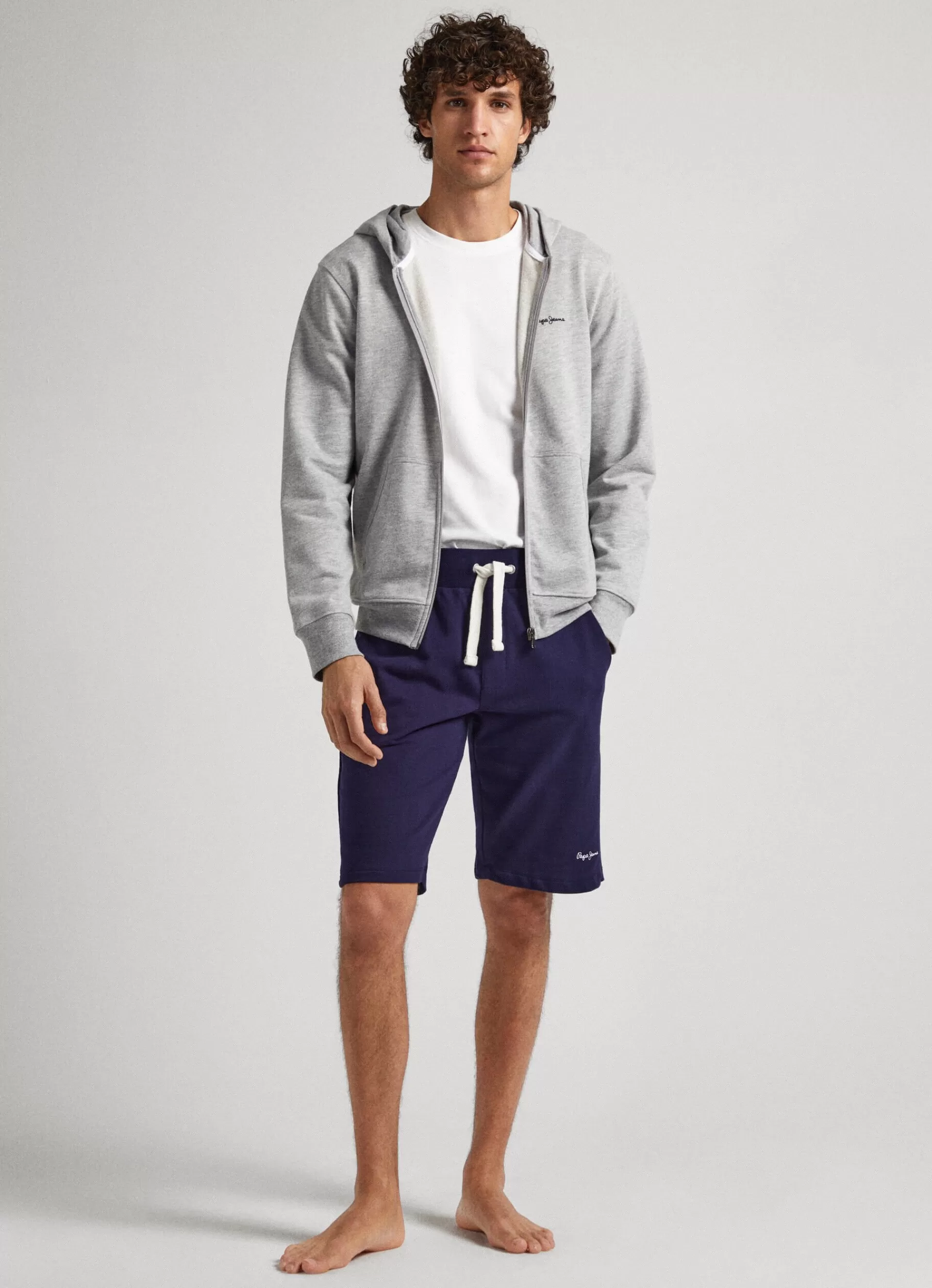 Underwear*Men Pepe Jeans ZIP-UP TERRY SWEATSHIRT WITH LOGO Marl Grey